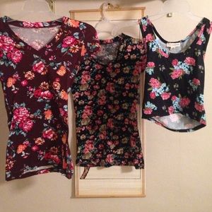 Floral Crop Top/V Neck Bundle
