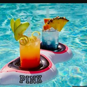 Victoria secret pink floating koozie w/2 pink cups