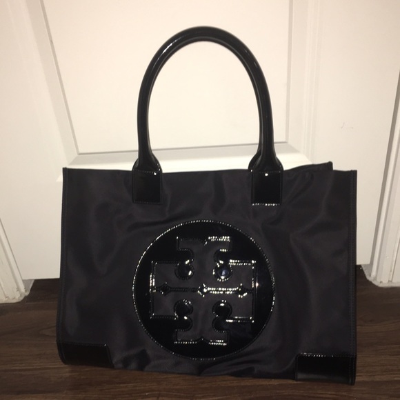 Authentic Tory Burch Ella Tote, Large, black.