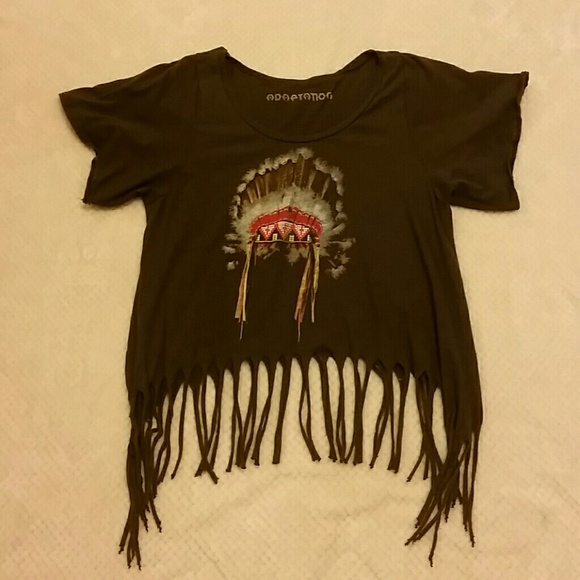 Indian head dress fringe top