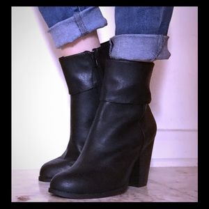 Forever 21 Cuffed Faux Leather Booties