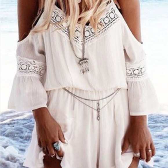 White Boho Romper