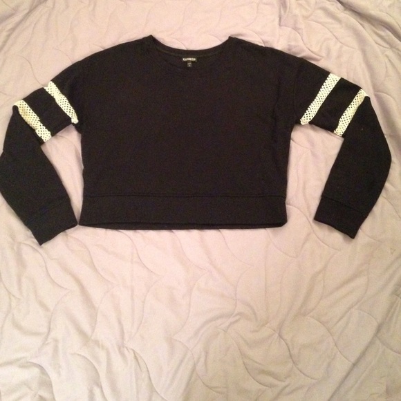 Express large  black cropped sweatshirt