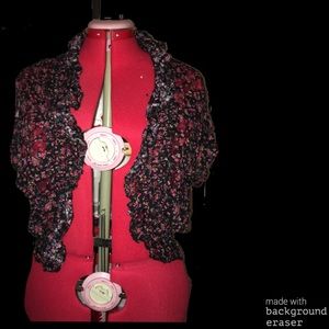 Sheer no button cute cardigan