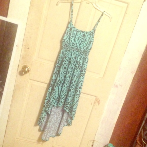 Aztec cut out high low dress