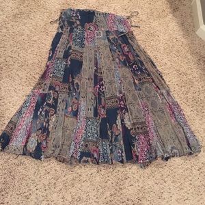 Long patchwork look skirt