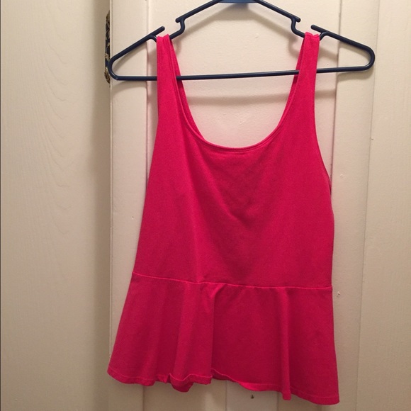 NWOT Pink Express Peplum Tank Top Size M