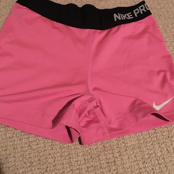Pink nike pro shorts