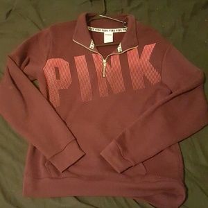 Vs pink maroon half zip