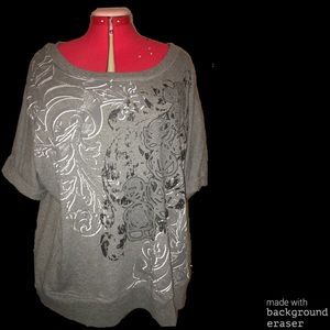 Heavy sweater material 3/4 length sleeve top