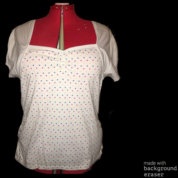 Polka-dot white top