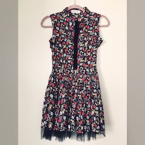 Floral print collared sun dress