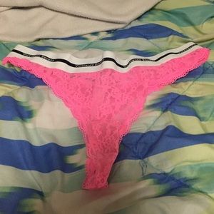 Victoria's Secret pink lace thong