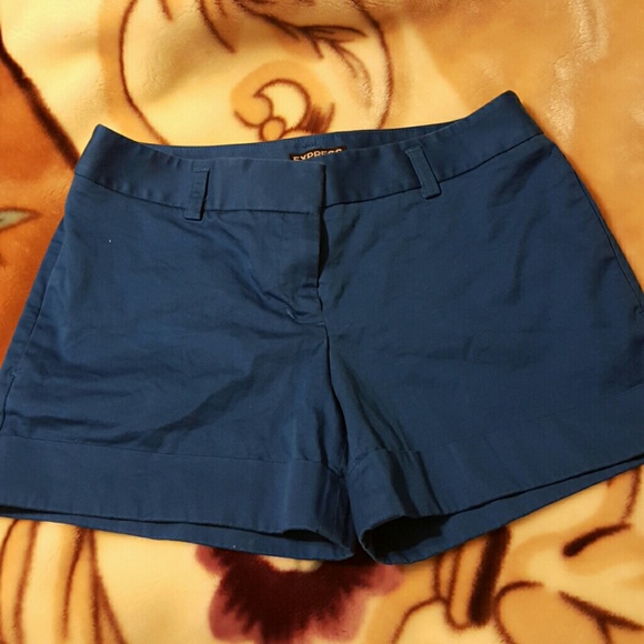 Express blue linen shorts