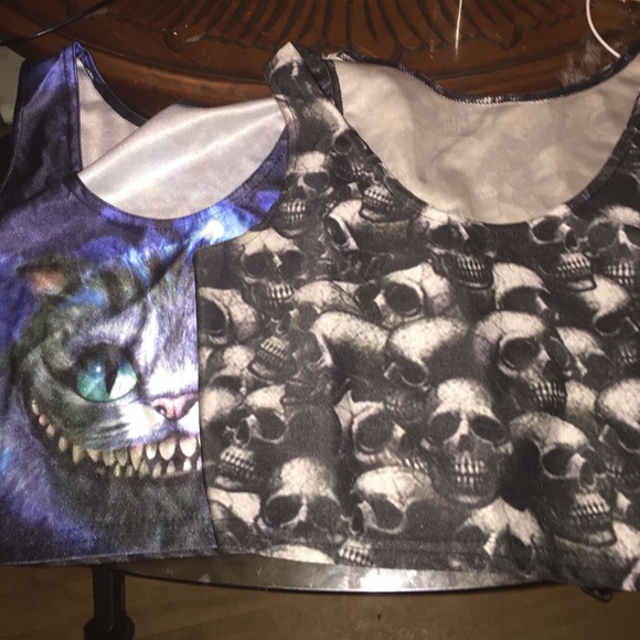 Cat & Skull Crop Top