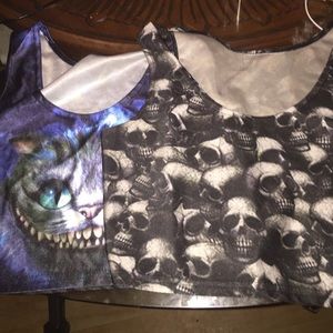 Cat & Skull Crop Top