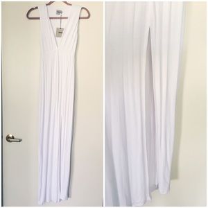 Fitted jersey maxi dress