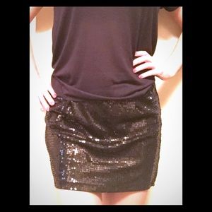 Envy Me Black Sequin Mini Skirt