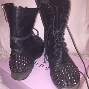 Studded combat boots