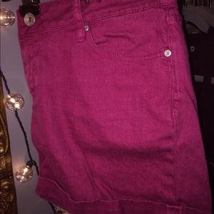 Fuchsia jean shorts