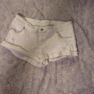 RUE 21 white studded shorts