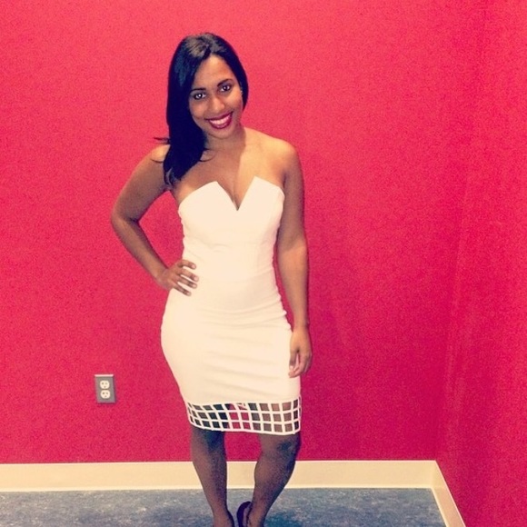 Strapless Midi White Dress