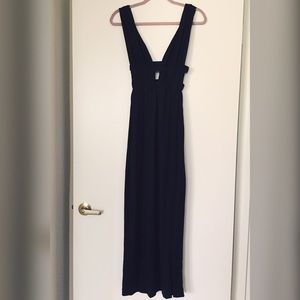 Silky strappy side and back with high slit