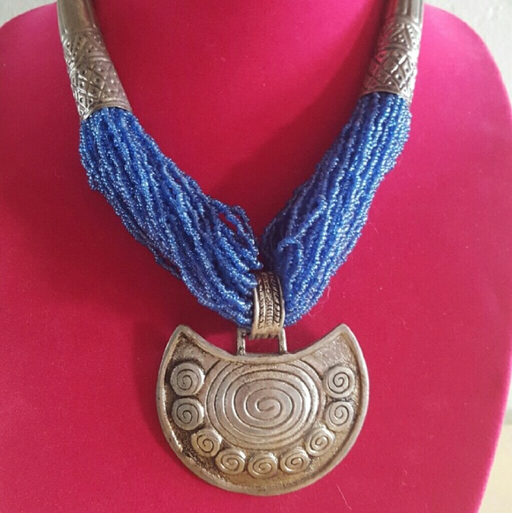 Super cool vintage tribal statement necklace!