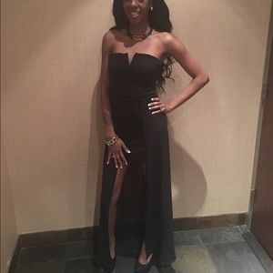 Black strapless dress