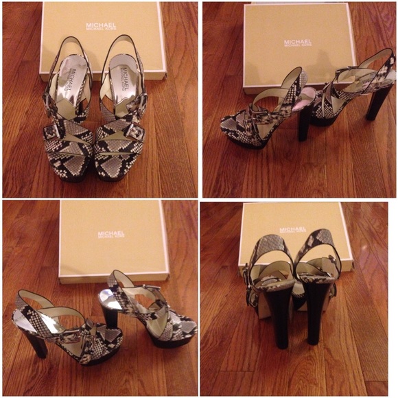 Michael Kors Snake Print Heals SZ 7 NWT