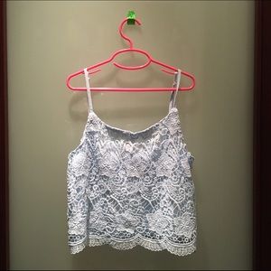 NEW Baby-Blue Lace H&M Crop