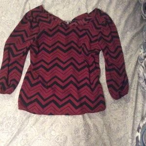 Charlotte Russe chevron bow back top