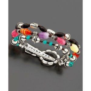 Lucky Brand Silver-Tone & Leather Stack Bracelet