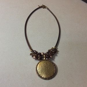 Premier jewelry brown leather cord necklace