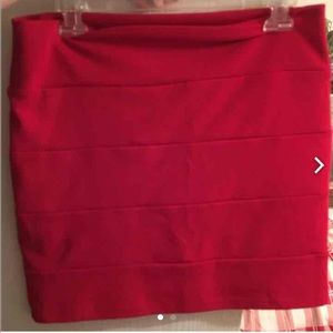 Red mini skirt