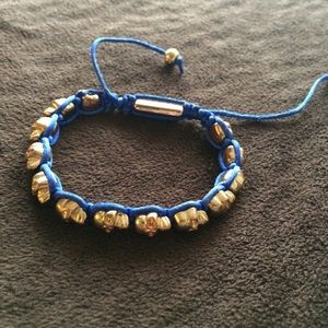 Blue & Gold Skull Bracelet