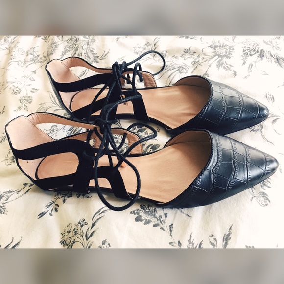 Topshop Shoes - Tie lace pointed flats