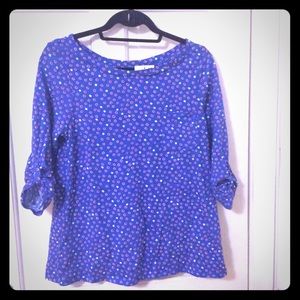 NWT Red White and Blue Dotted Ballet Neck Tee