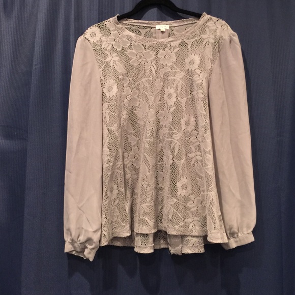 Gray lace blouse