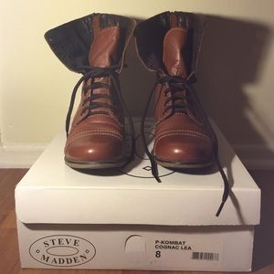 Steve Madden Leather Combat Boots