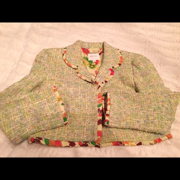Walter chopped tweed jacket with silk floral print