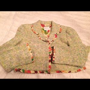 Walter chopped tweed jacket with silk floral print