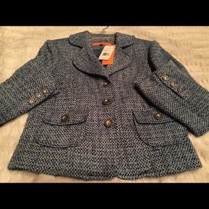 Cynthia Steffe tweed ocean blue jacket,