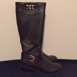 dark brown riding boots
