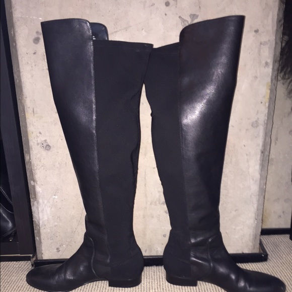 BCBG Max Azria black over the knee flat boots