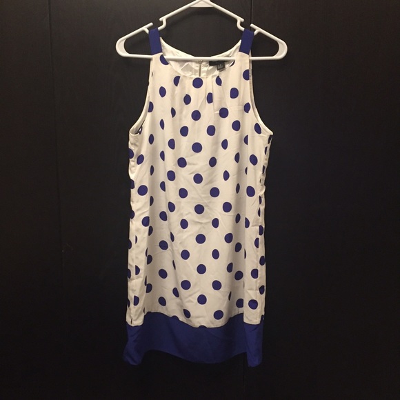 Forever 21 White Dress with Blues Dots