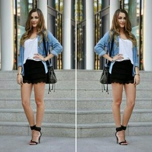 Black Crochet Resort Shorts