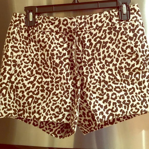 J. Crew leopard linen shorts