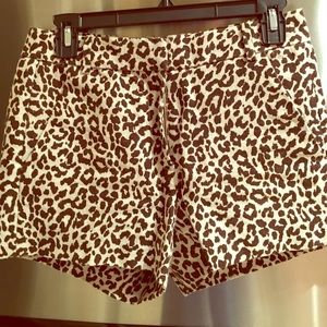 J. Crew leopard linen shorts