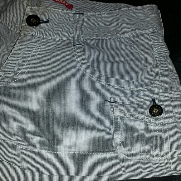 Navy blue and white pinstriped shorts size 3
